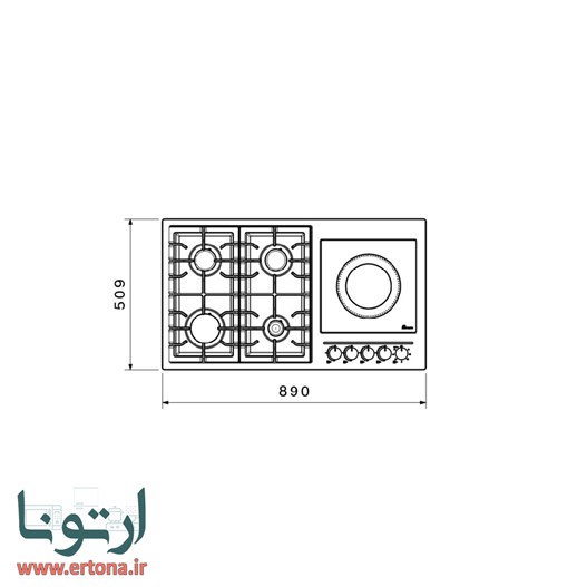 اجاق برقی و گازی بیمکث مدل 0027